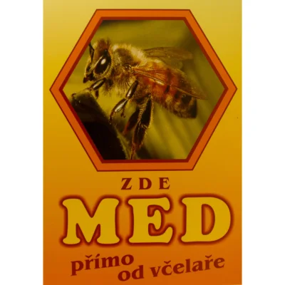 Tabulka ZDE med přímo od včelaře A3-šestihran (oranžová)