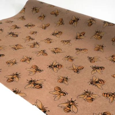 Papír balící, potisk včelky šíře 70 cm