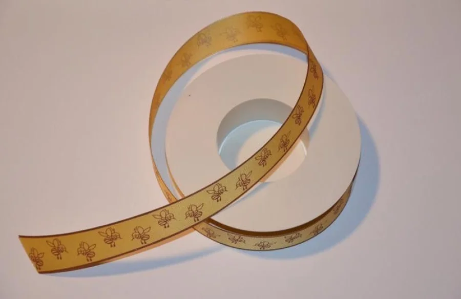 Fotografie 1 z 1: Stuha dekorační se včelkama 25 m x 25 mm