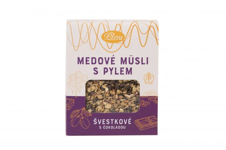 Fotografie 1 z 1: Bezlepkové Medové müsli s pylem Švestka
